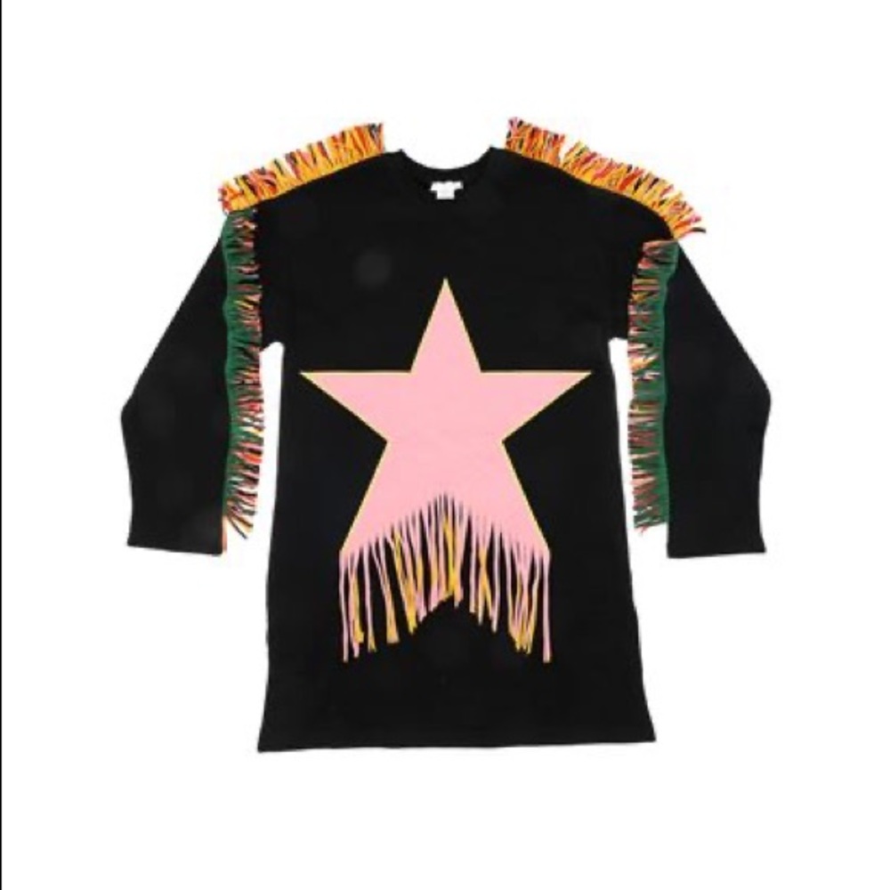 STELLA MCCARTNEY KIDS ORGANIC COTTON SWEATSHIRT W/ FRINGES